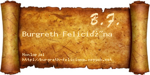 Burgreth Feliciána névjegykártya